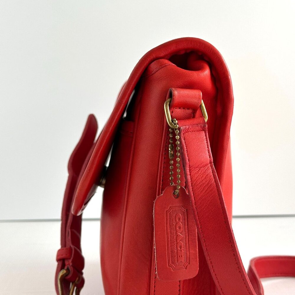 Vintage 1980s Coach Red Tailored Pouch 4110 Made in New York City - Picture 16 of 16